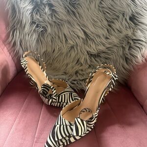 SHEIN Black and White Zebra Print Heels